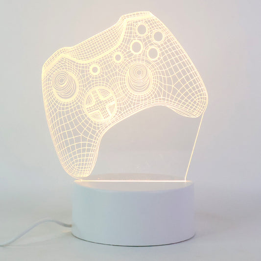 3d Illusion Led Night Lamp With Gaming Controller Design
